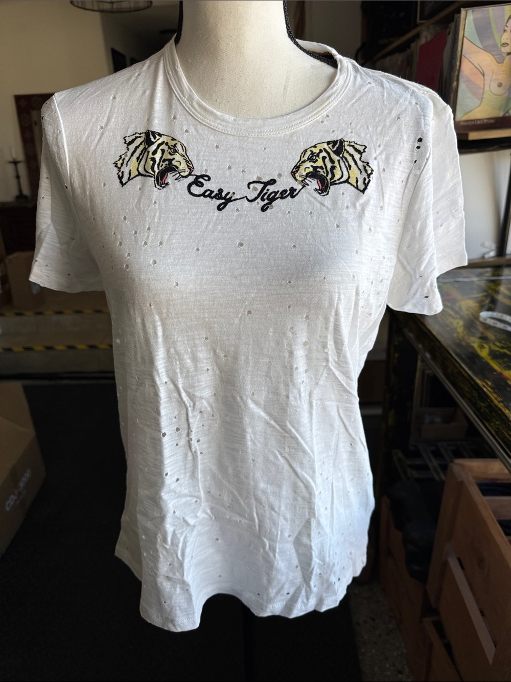 New Easy Tiger White Graphic Tee